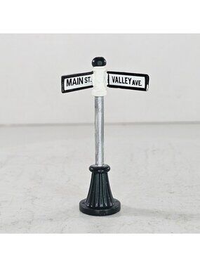 Department 56 Metal Street Sign Main St Valley Ave Miniature Display Accessory